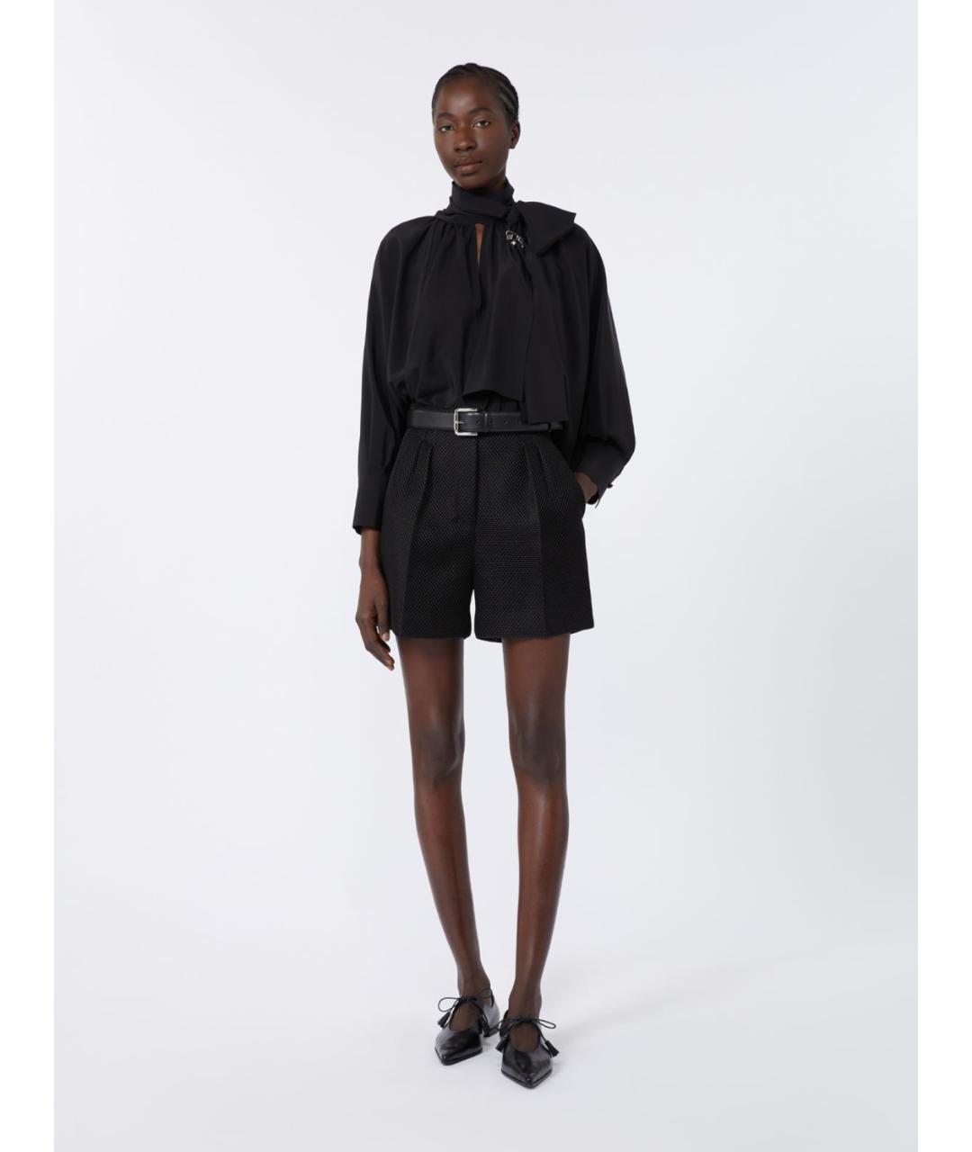 MAX MARA Черные полиэстеровые шорты, фото 2