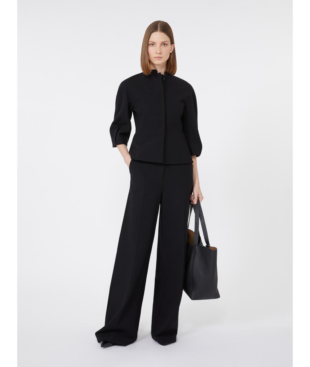 MAX MARA Черные полиамидовые брюки широкие, фото 2