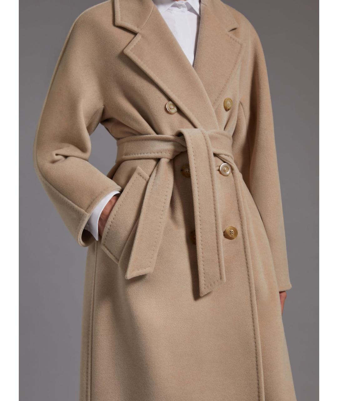 MAX MARA Бежевое шерстяное пальто, фото 4