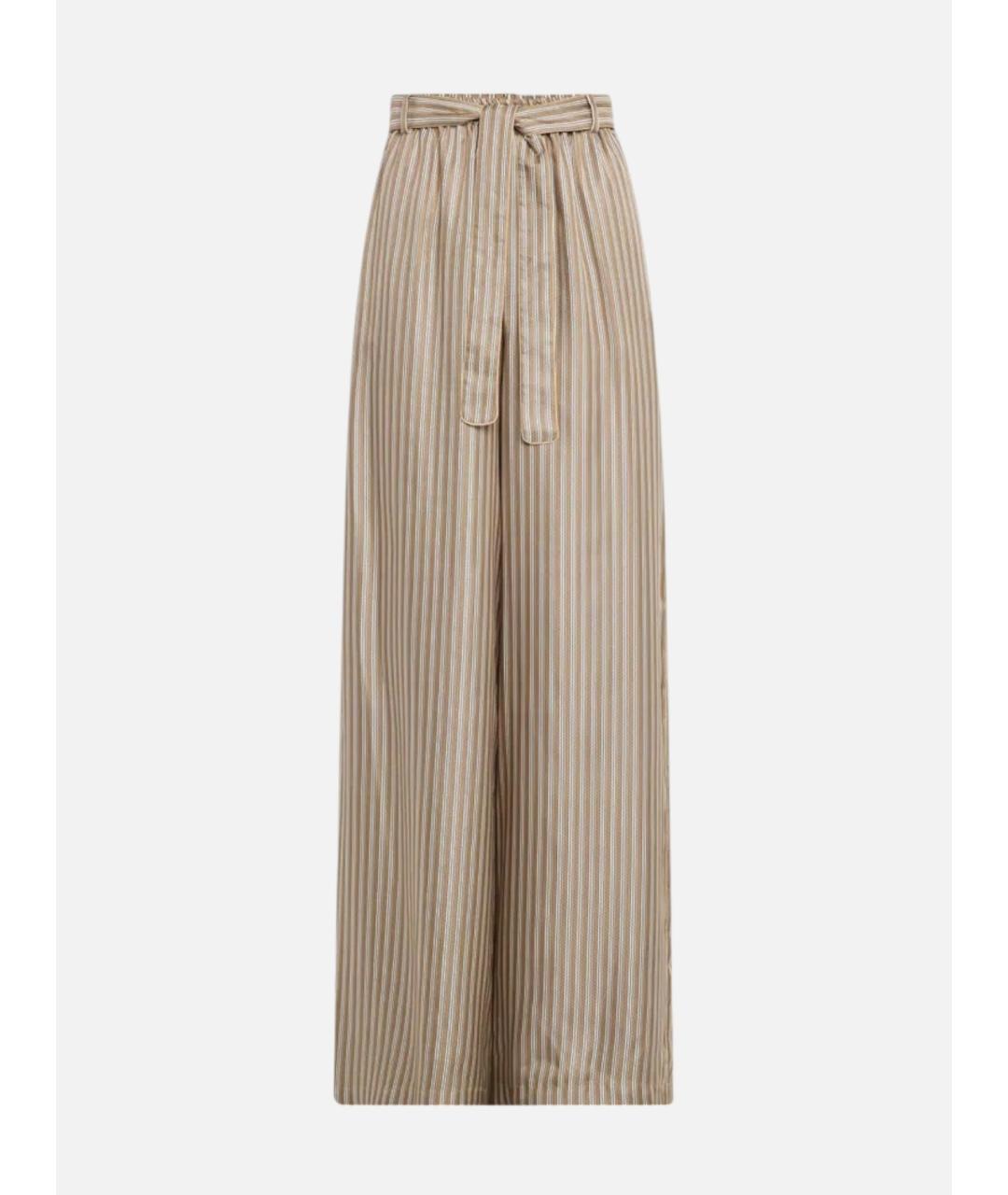 MAX MARA Бежевые шелковые брюки широкие, фото 6