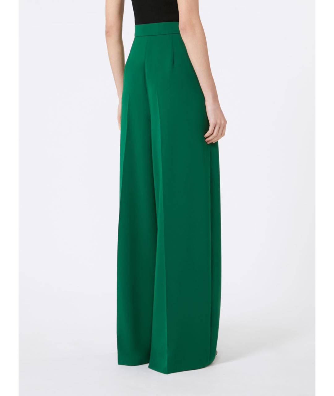 MAX MARA Зеленые ацетатные брюки широкие, фото 3