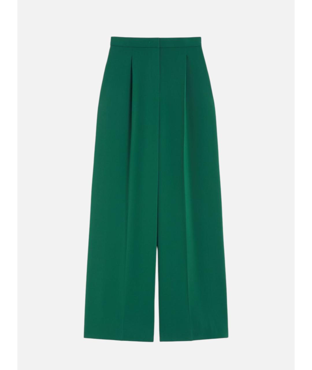 MAX MARA Зеленые ацетатные брюки широкие, фото 5