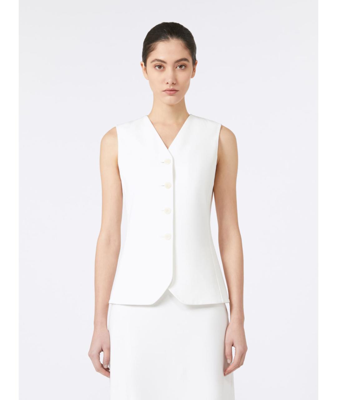 MAX MARA Белый вискозный жилет, фото 4