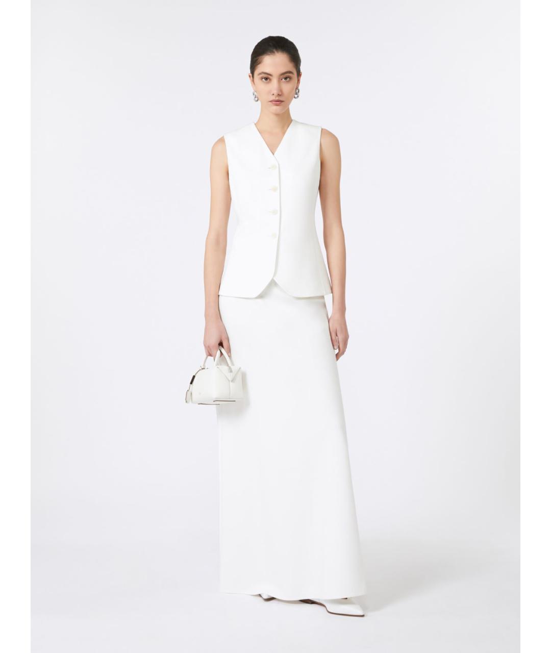 MAX MARA Белый вискозный жилет, фото 2