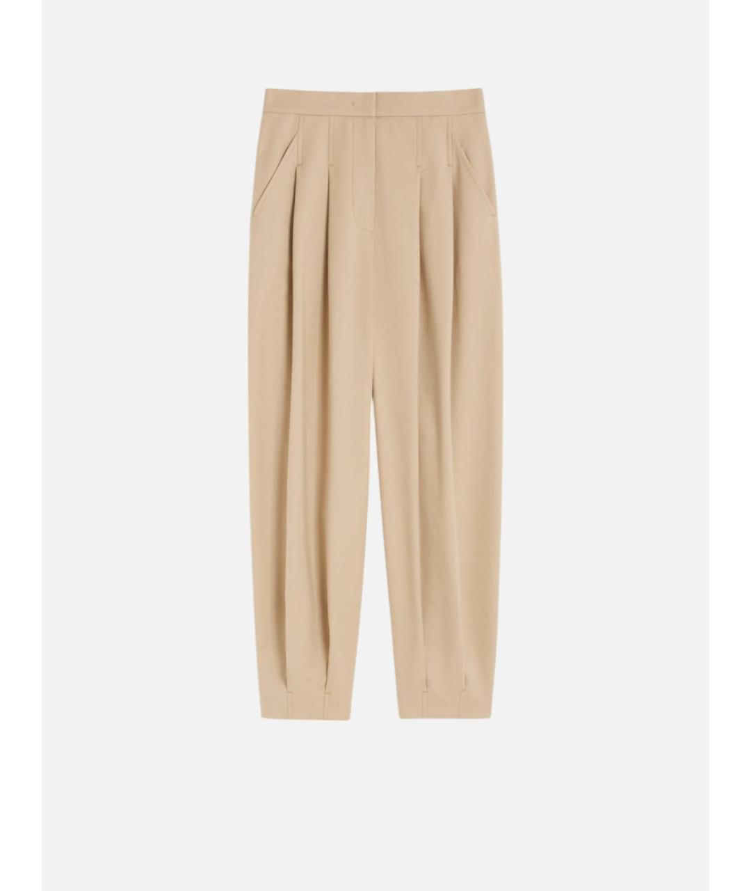 MAX MARA Бежевые хлопковые прямые брюки, фото 6