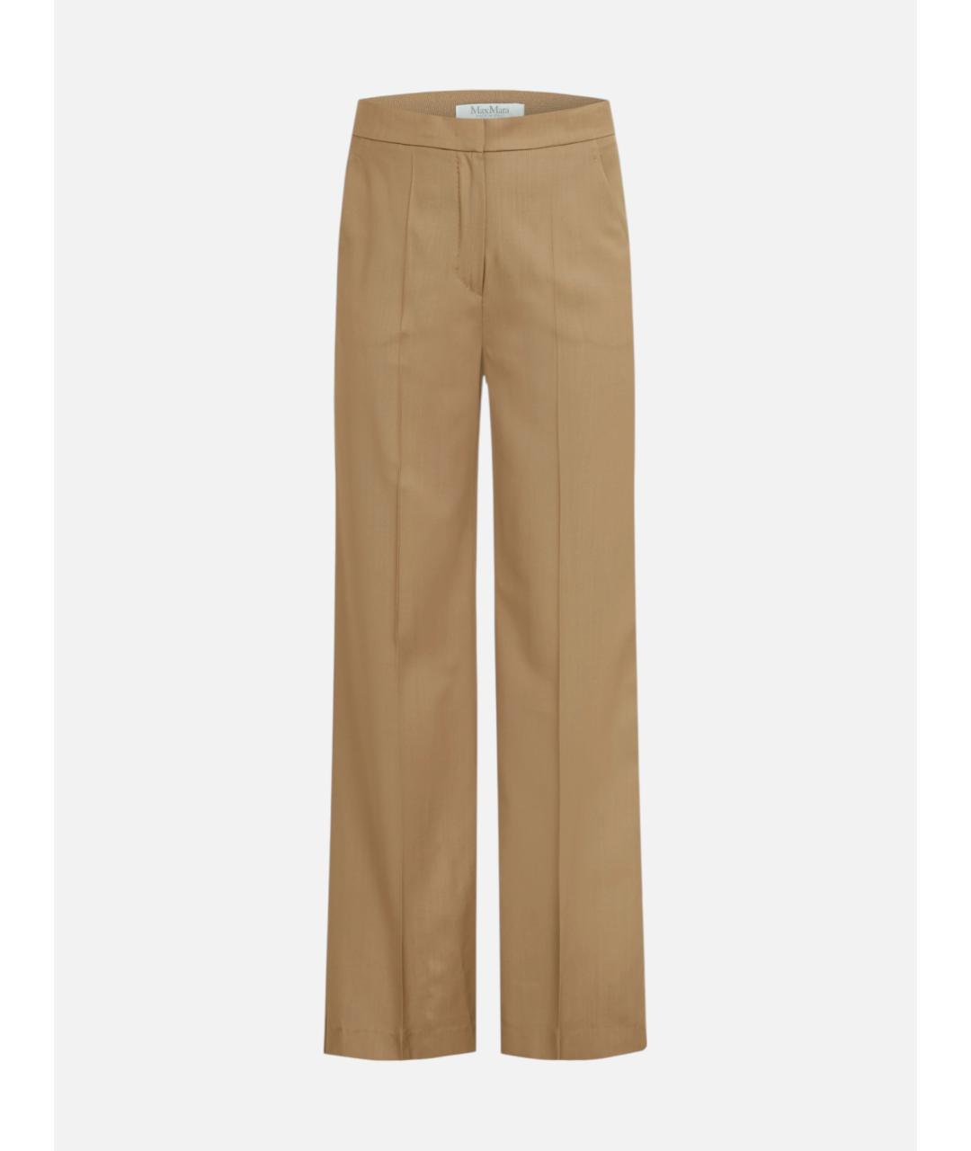 MAX MARA Бежевые шерстяные брюки широкие, фото 6