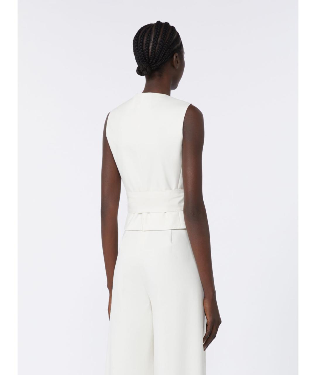 MAX MARA Белый хлопковый жилет, фото 4