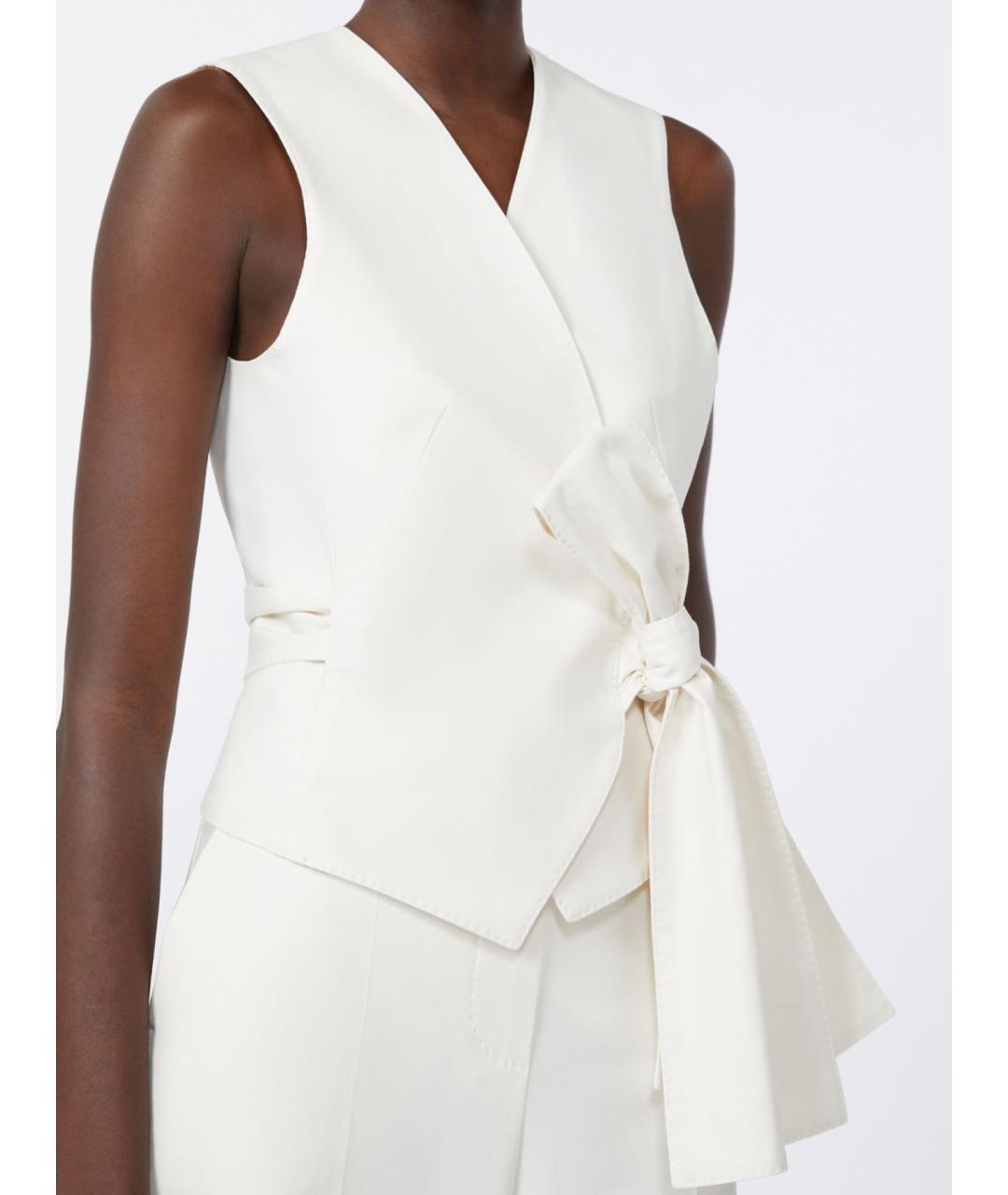 MAX MARA Белый хлопковый жилет, фото 3
