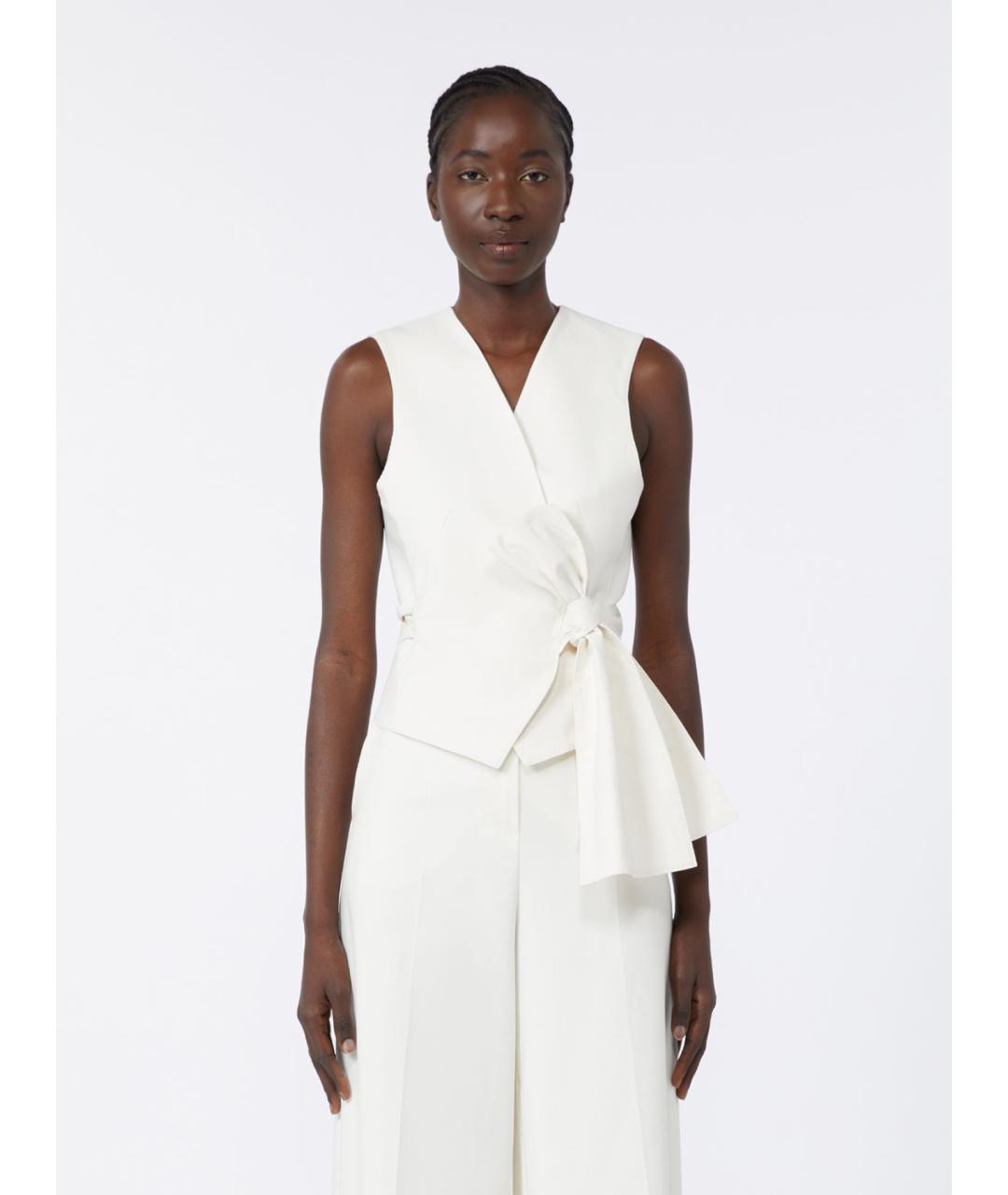 MAX MARA Белый хлопковый жилет, фото 5