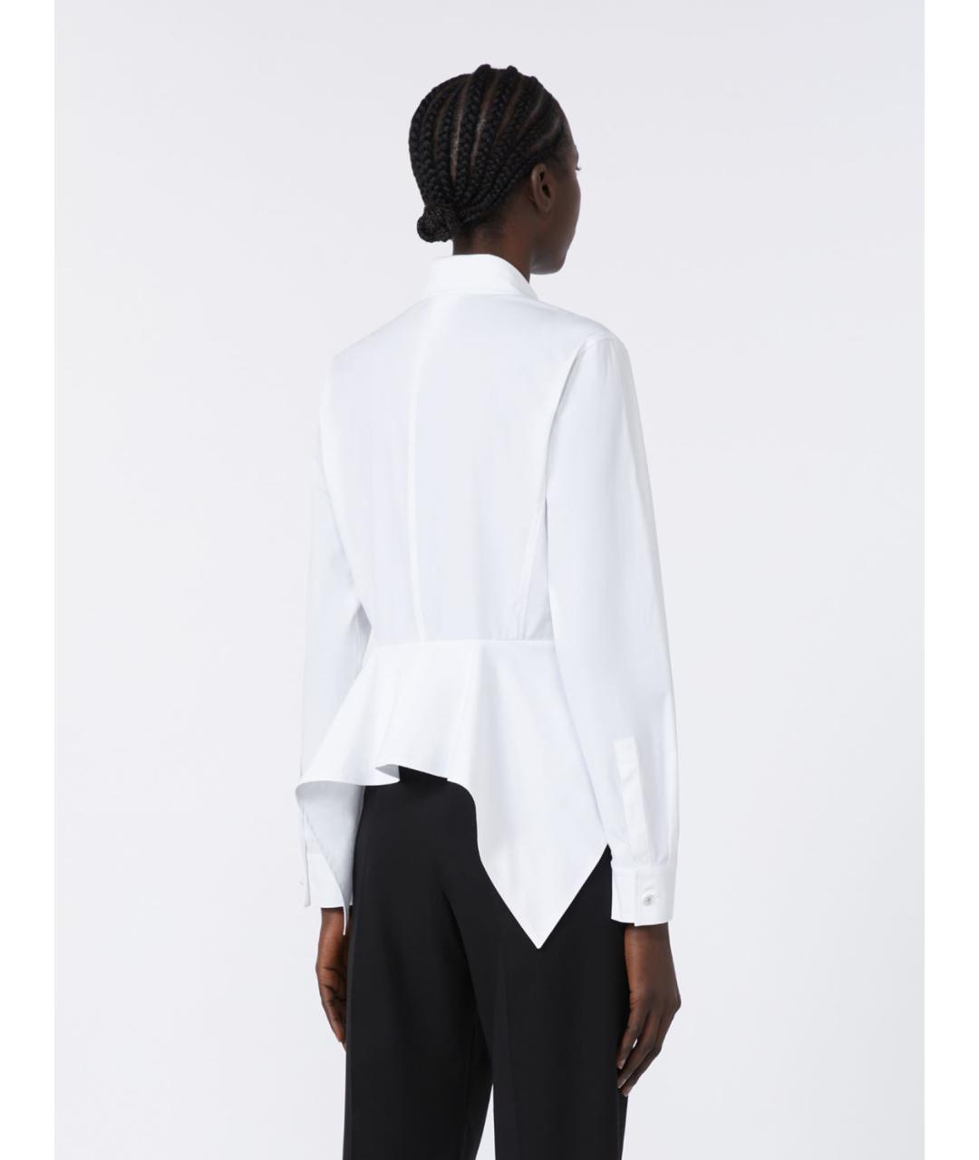 MAX MARA Белая хлопковая рубашка, фото 3