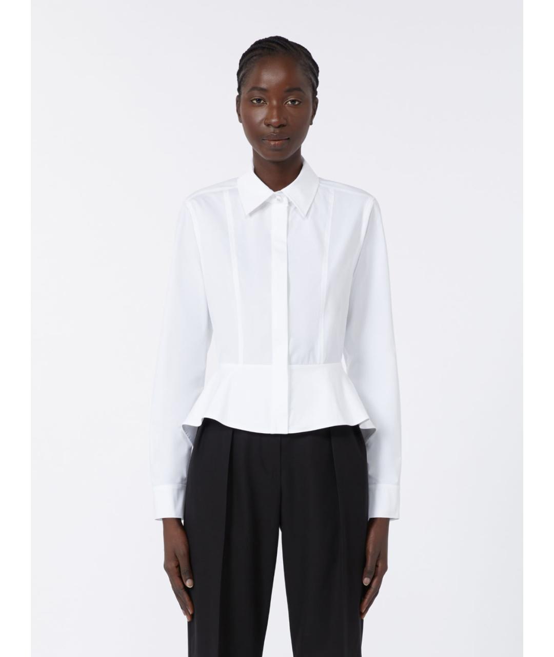 MAX MARA Белая хлопковая рубашка, фото 4