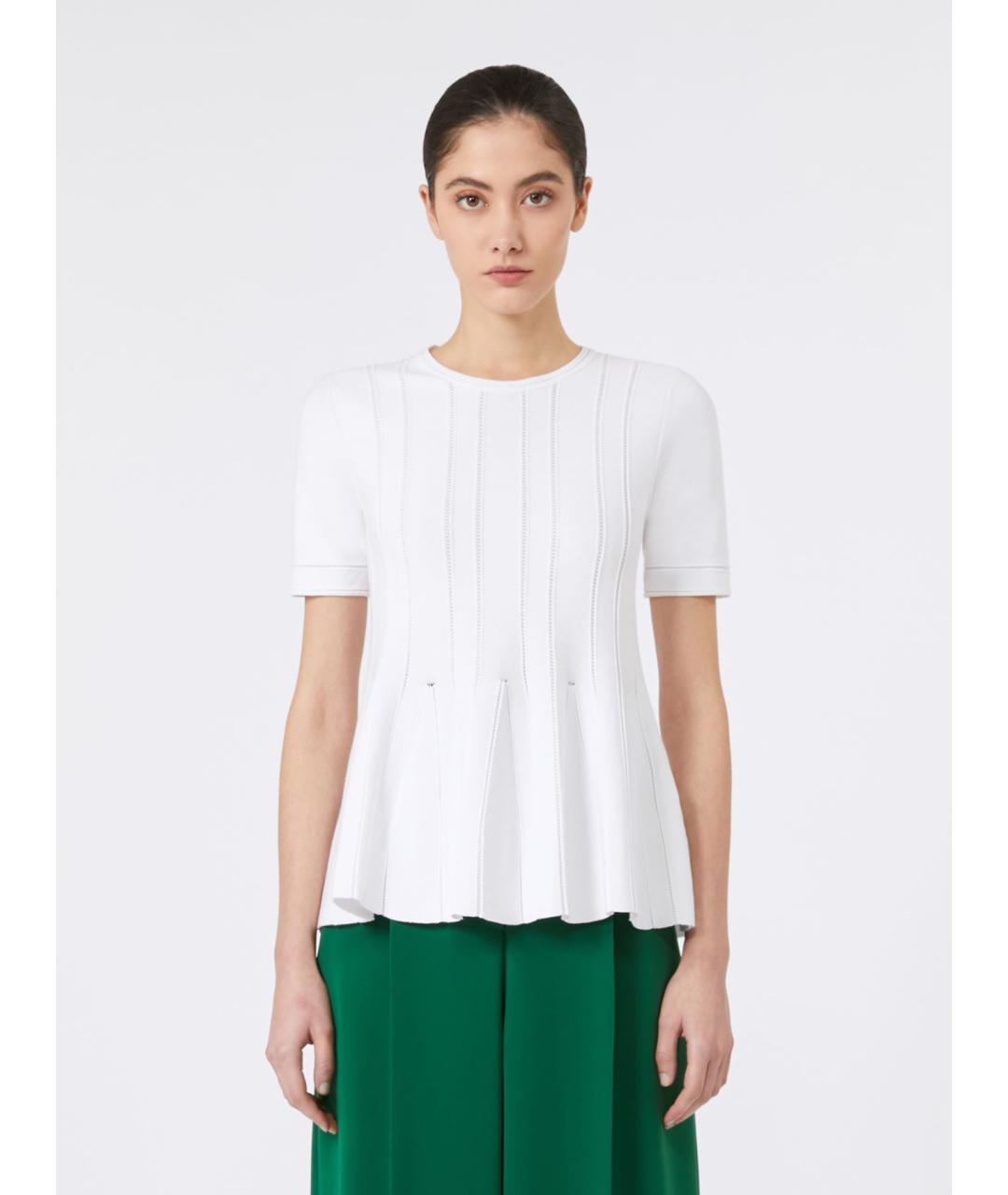 MAX MARA Белая вискозная футболка, фото 5