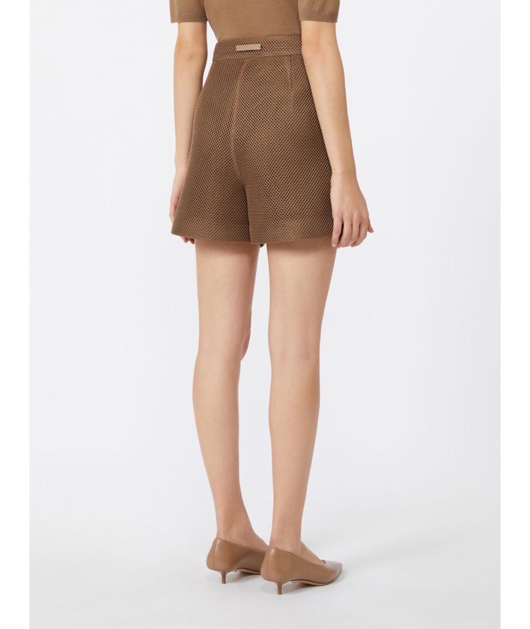 MAX MARA Коричневые полиэстеровые шорты, фото 4