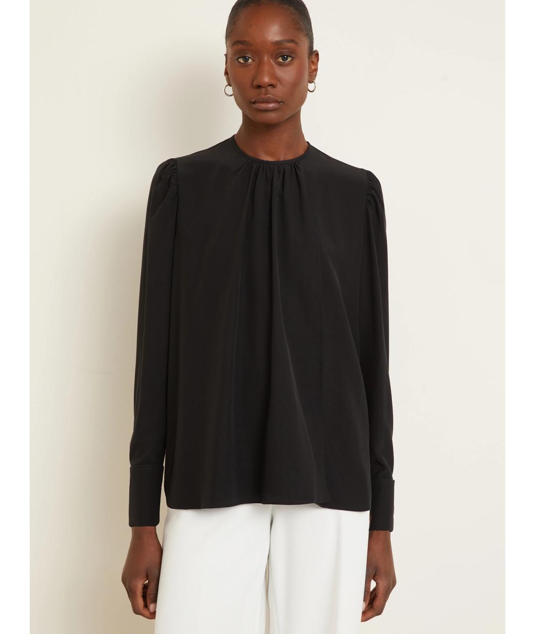 MAX MARA Черная шелковая рубашка, фото 4