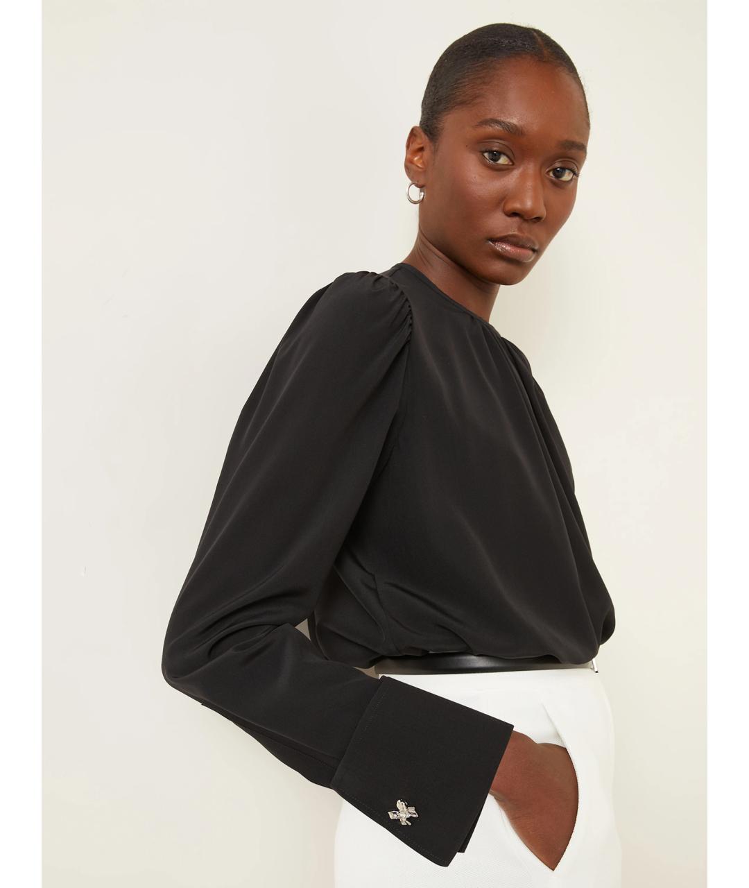 MAX MARA Черная шелковая рубашка, фото 5