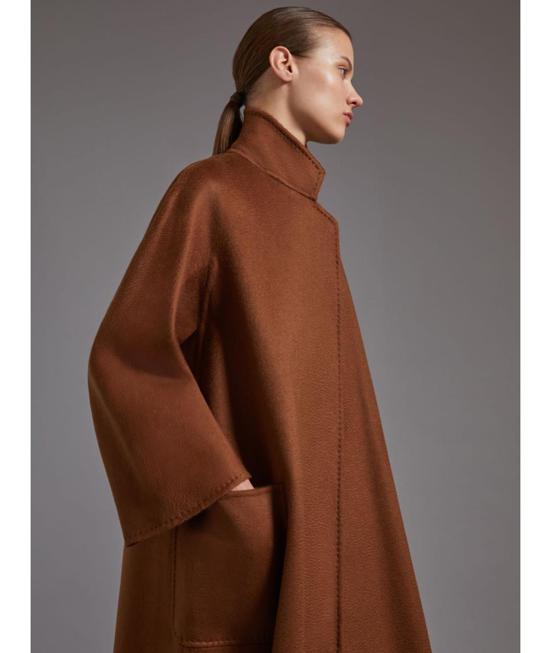 MAX MARA Коричневое кашемировое пальто, фото 5