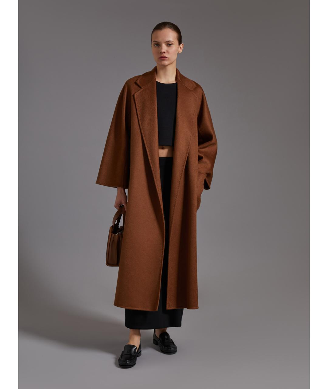 MAX MARA Коричневое кашемировое пальто, фото 2