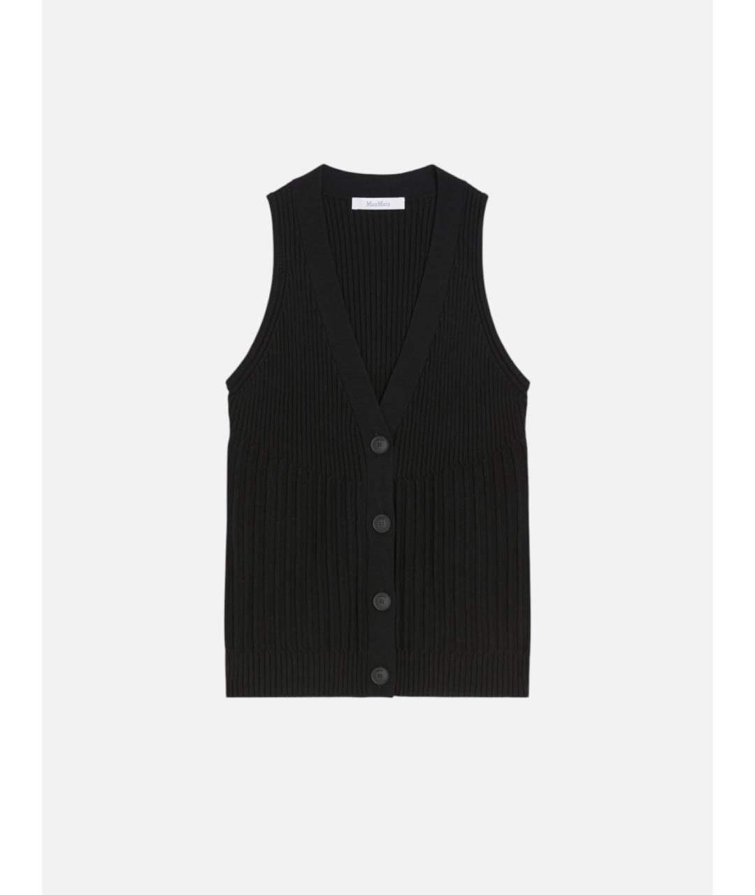 MAX MARA Черный вискозный жилет, фото 5