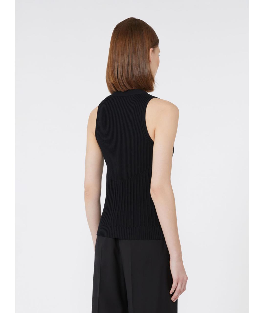 MAX MARA Черный вискозный жилет, фото 3