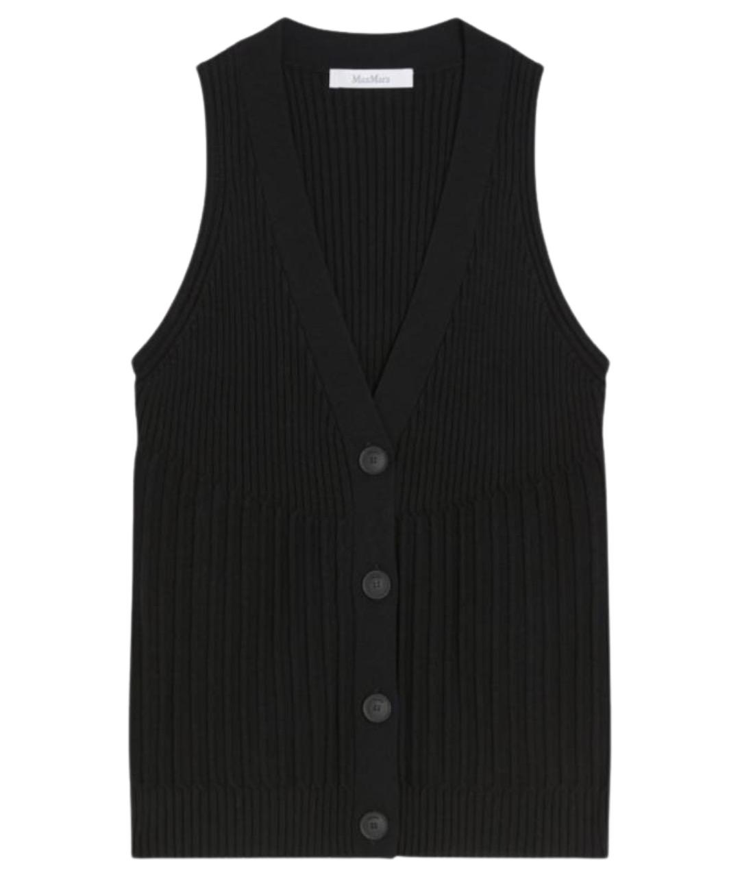 MAX MARA Черный вискозный жилет, фото 1