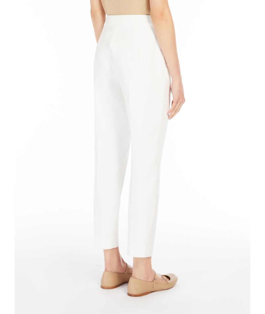 MAX MARA Белые вискозные прямые брюки, фото 3