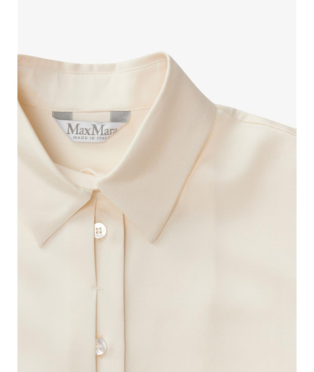 MAX MARA Бежевая шелковая рубашка, фото 2