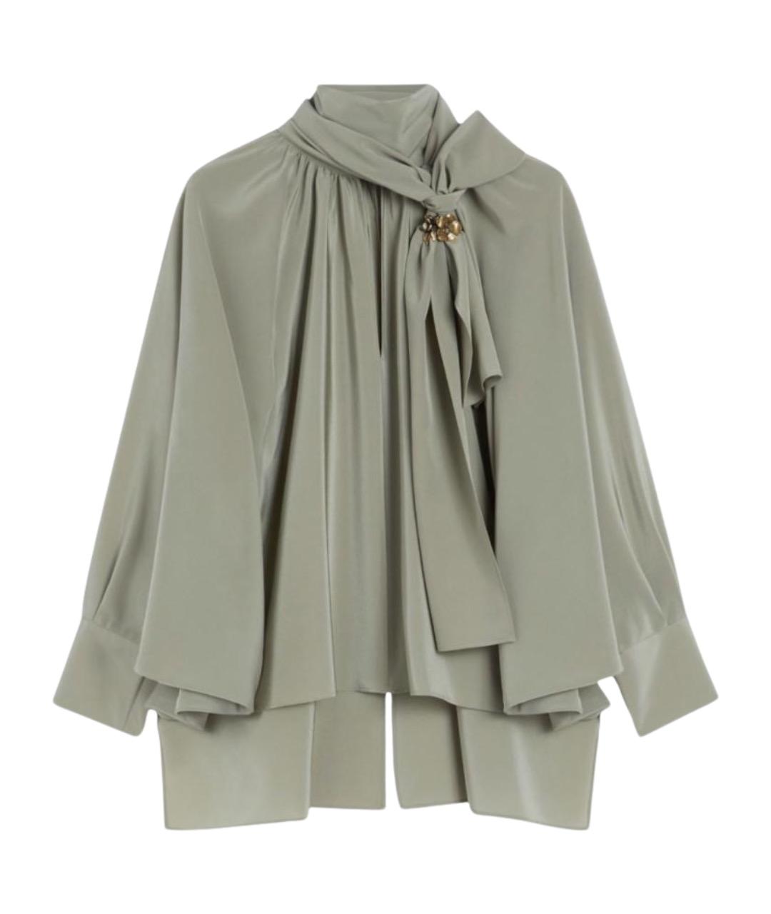 MAX MARA Зеленая шелковая блузы, фото 1
