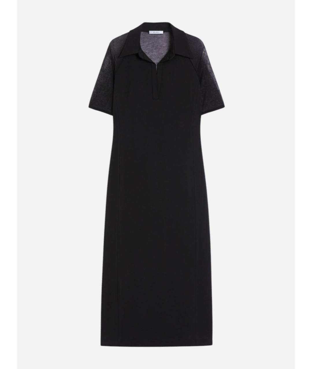 MAX MARA Черное вискозное повседневное платье, фото 6