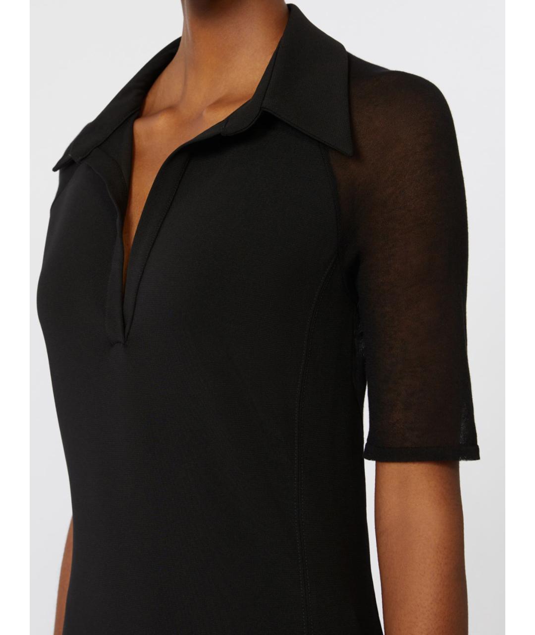 MAX MARA Черное вискозное повседневное платье, фото 4