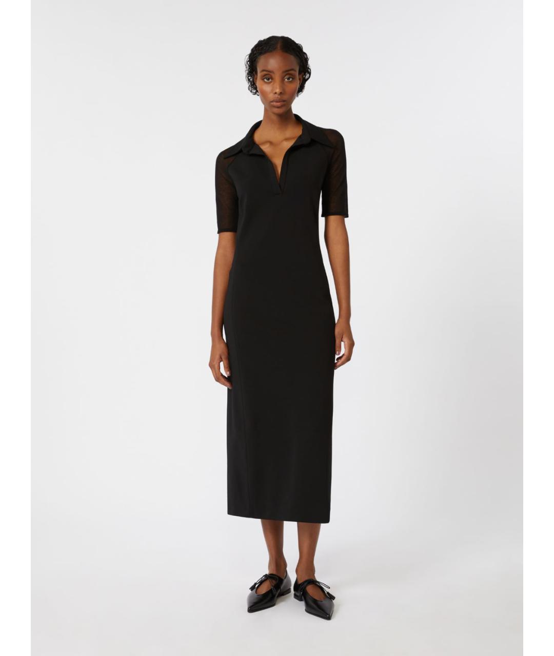MAX MARA Черное вискозное повседневное платье, фото 2