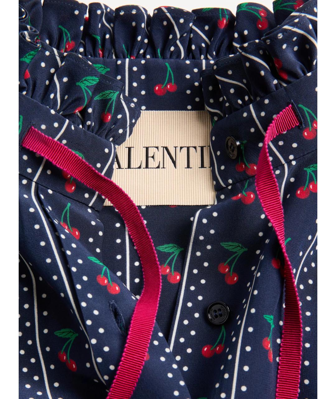 VALENTINO Синяя шелковая блузы, фото 4