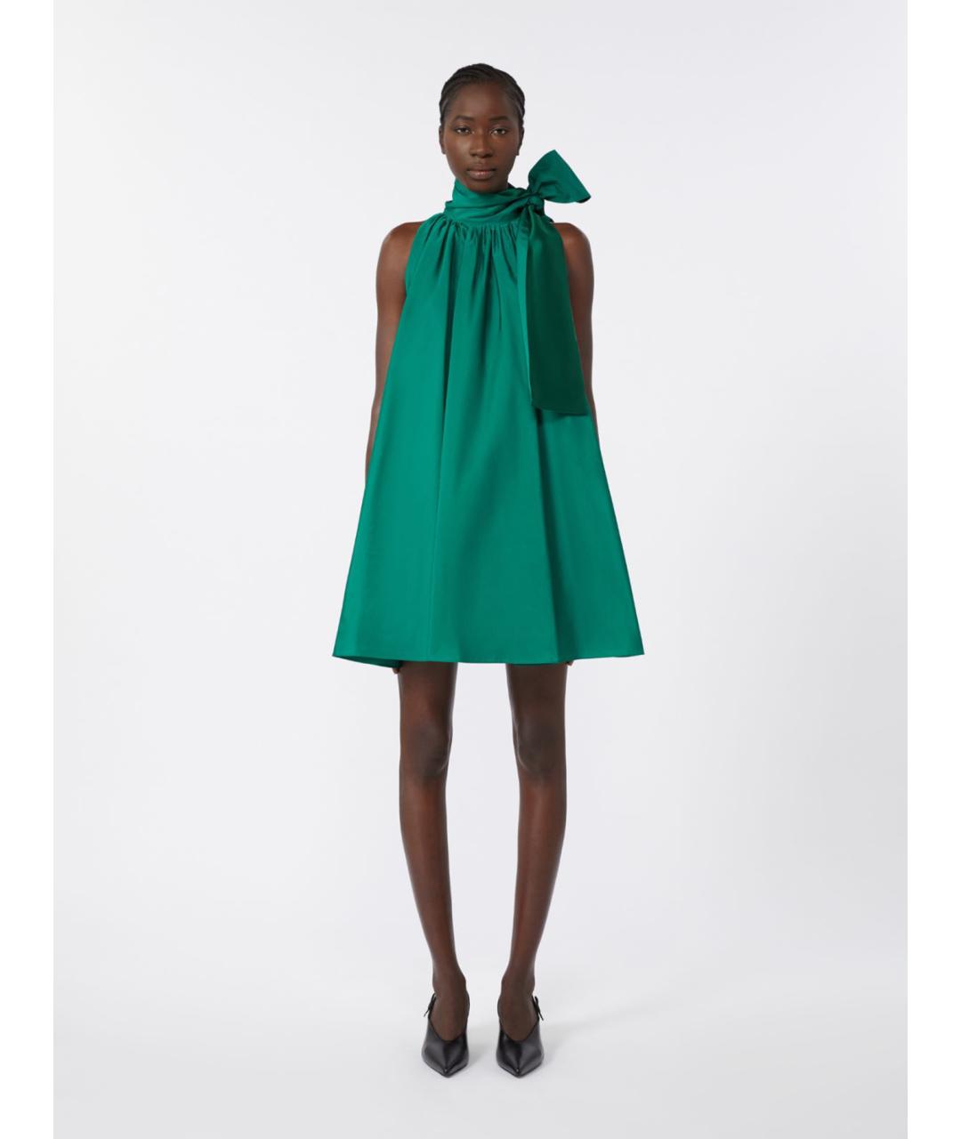 MAX MARA Зеленые полиэстеровое повседневное платье, фото 5