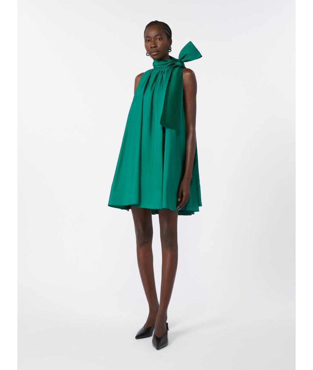 MAX MARA Зеленые полиэстеровое повседневное платье, фото 2