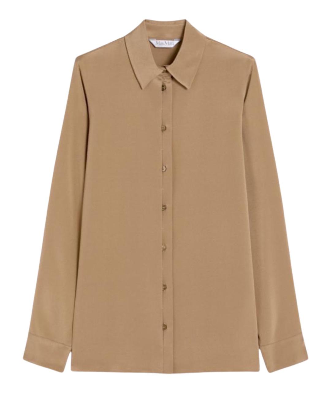 MAX MARA Бежевая шелковая рубашка, фото 1