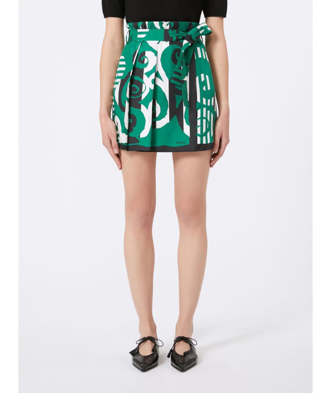 MAX MARA Мульти шелковая юбка мини, фото 4