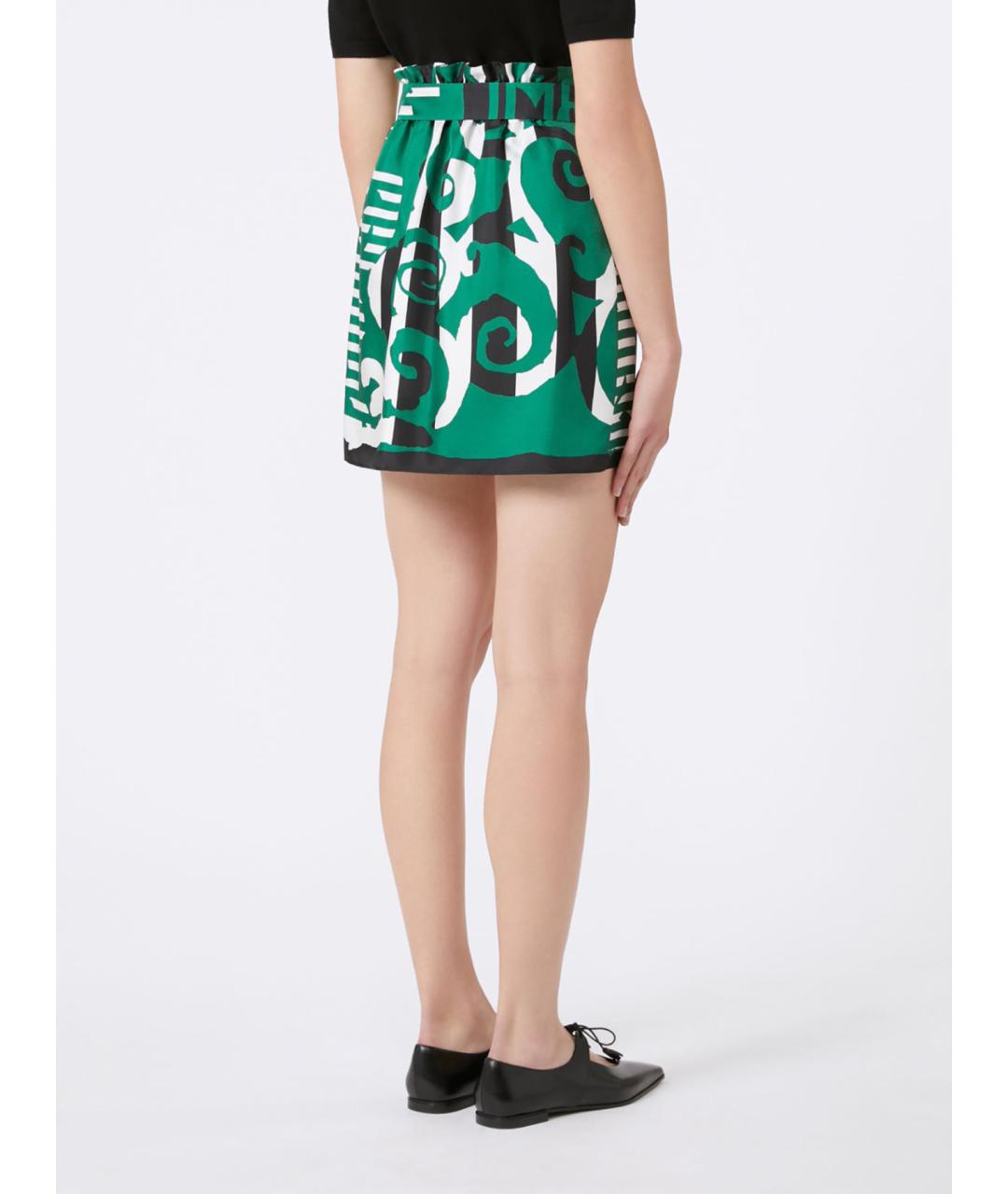 MAX MARA Мульти шелковая юбка мини, фото 3