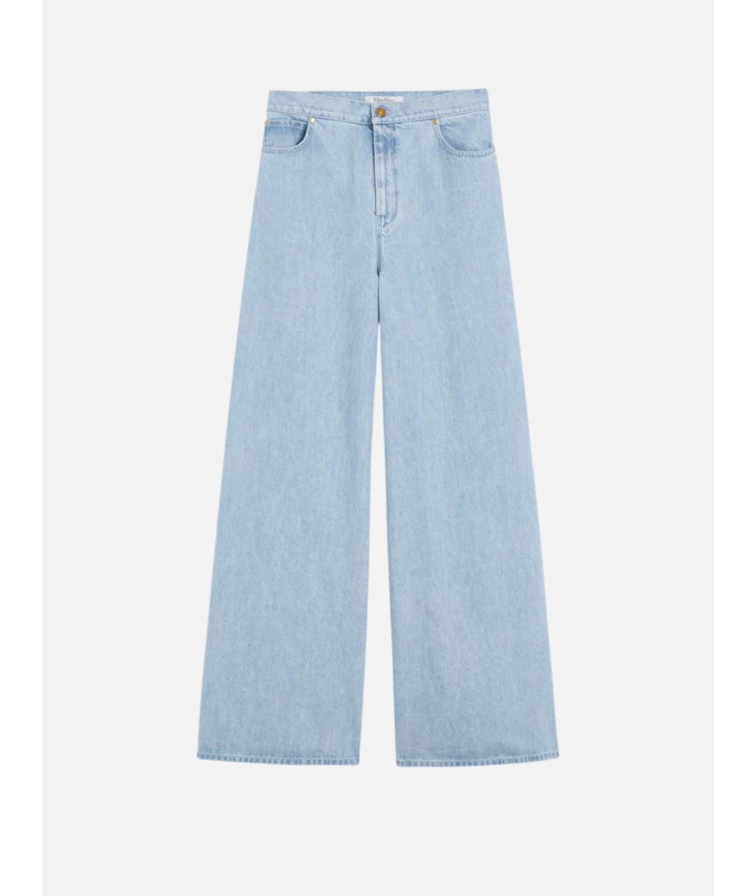 MAX MARA Голубые хлопковые прямые джинсы, фото 6
