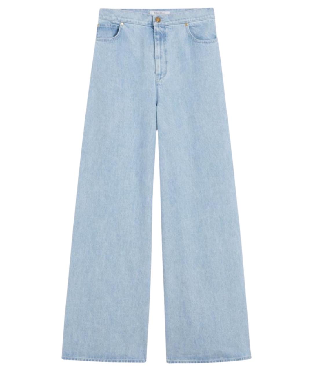 MAX MARA Голубые хлопковые прямые джинсы, фото 1
