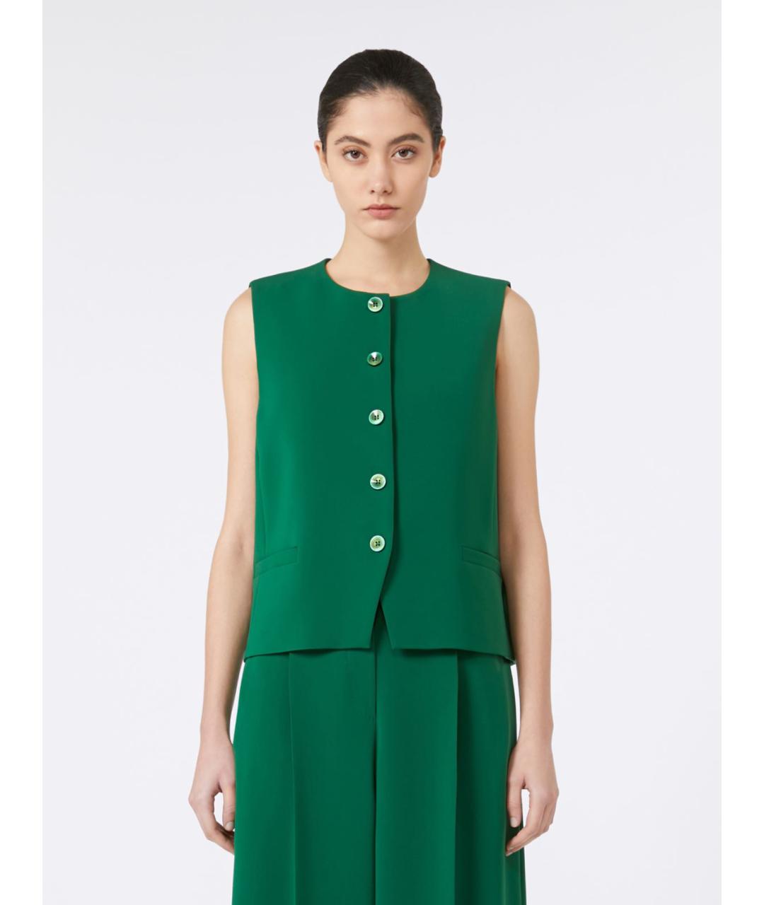 MAX MARA Зеленый ацетатный жилет, фото 4