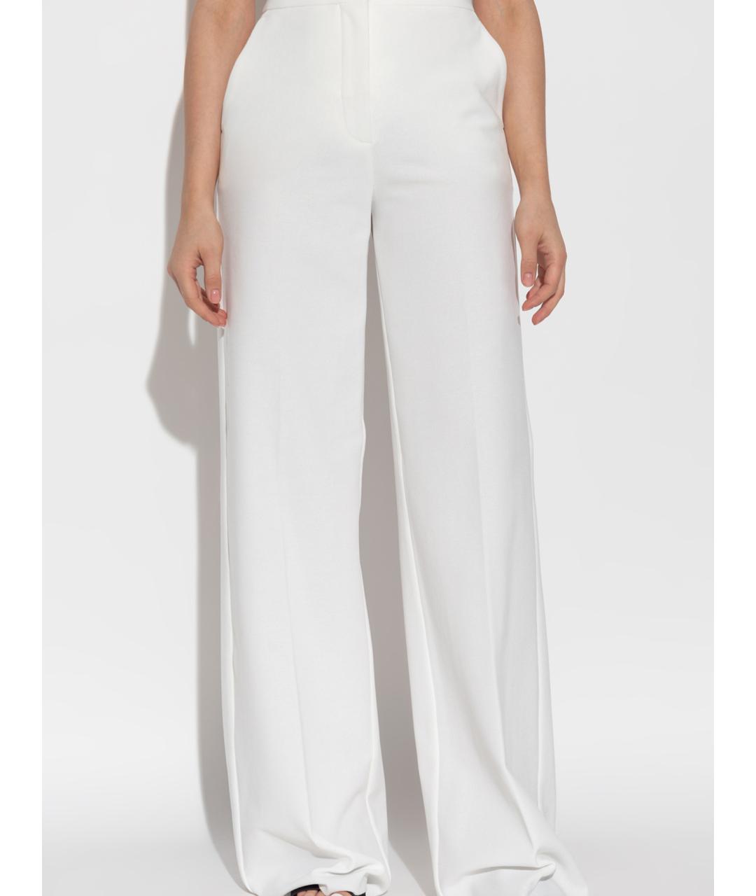 MAX MARA Белые полиамидовые брюки широкие, фото 2