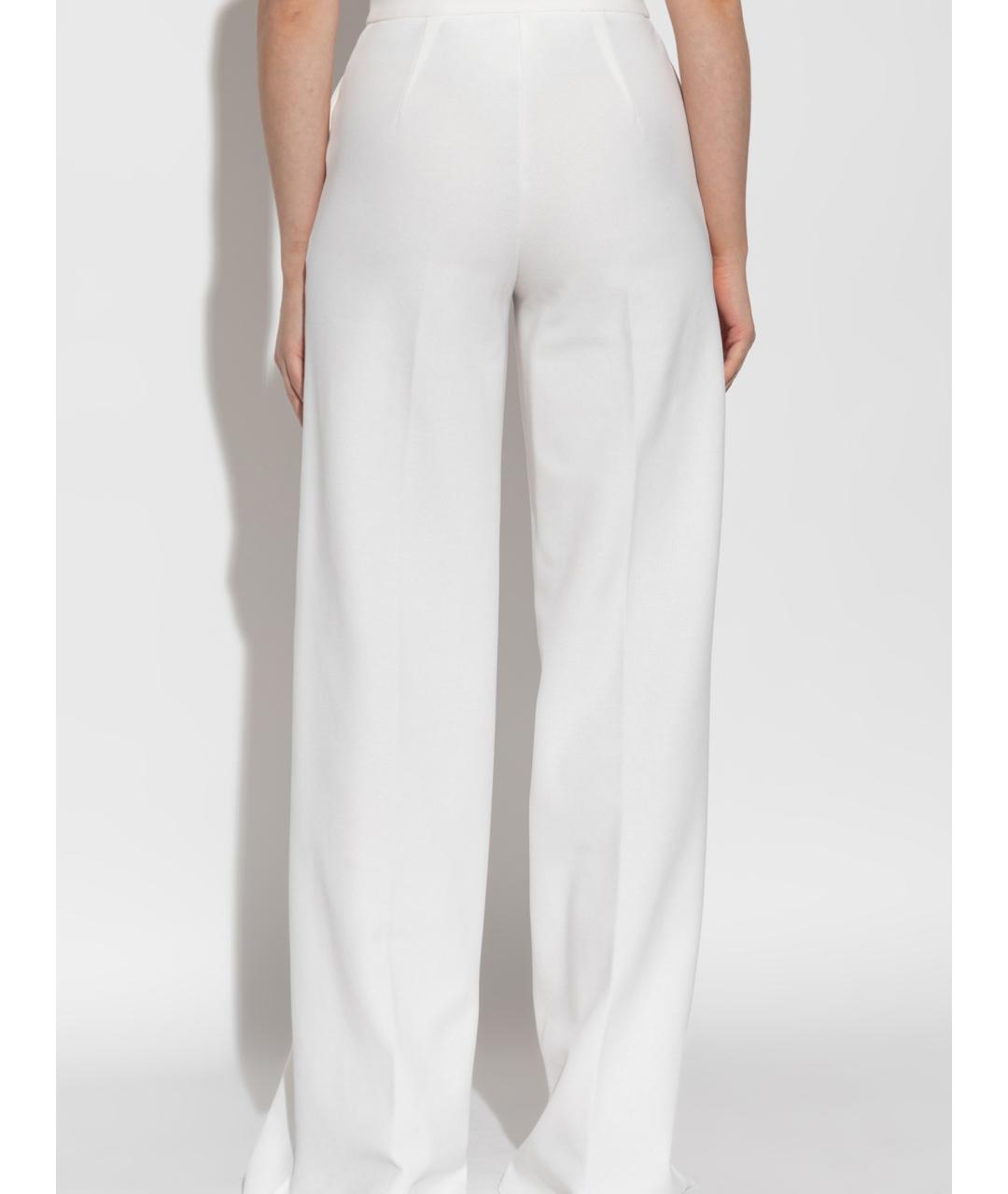 MAX MARA Белые полиамидовые брюки широкие, фото 3