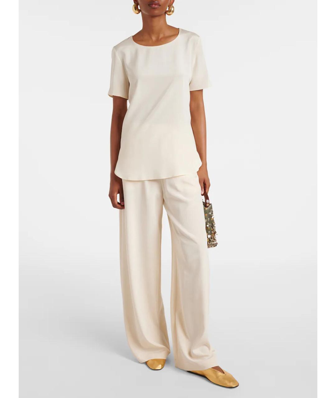MAX MARA Бежевая шелковая блузы, фото 2