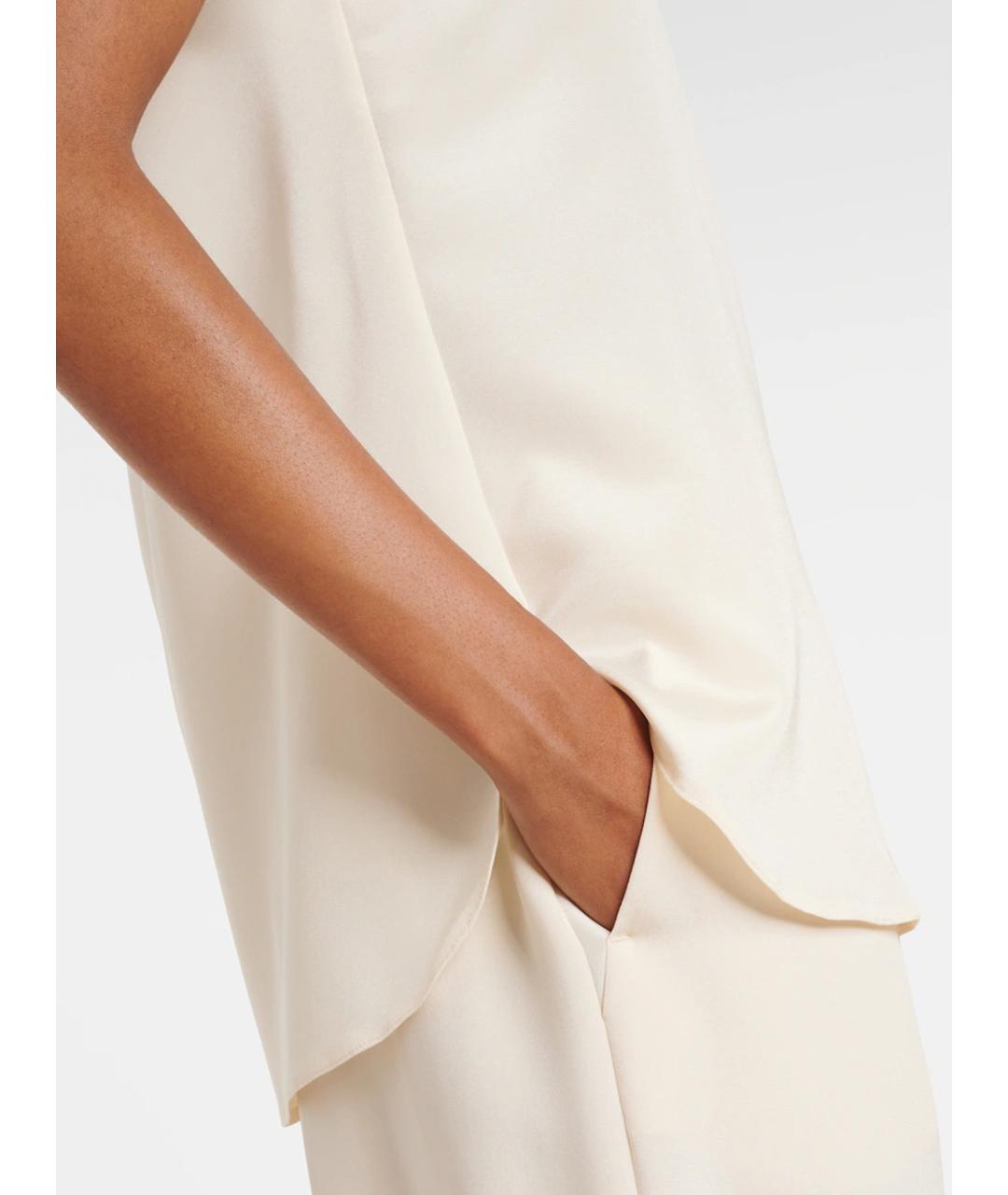 MAX MARA Бежевая шелковая блузы, фото 5