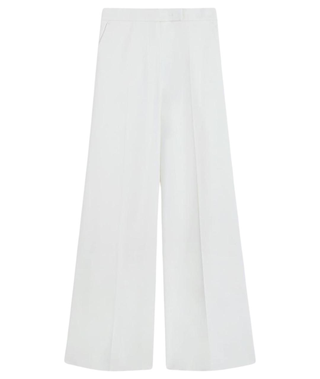 MAX MARA Белые хлопковые брюки широкие, фото 1