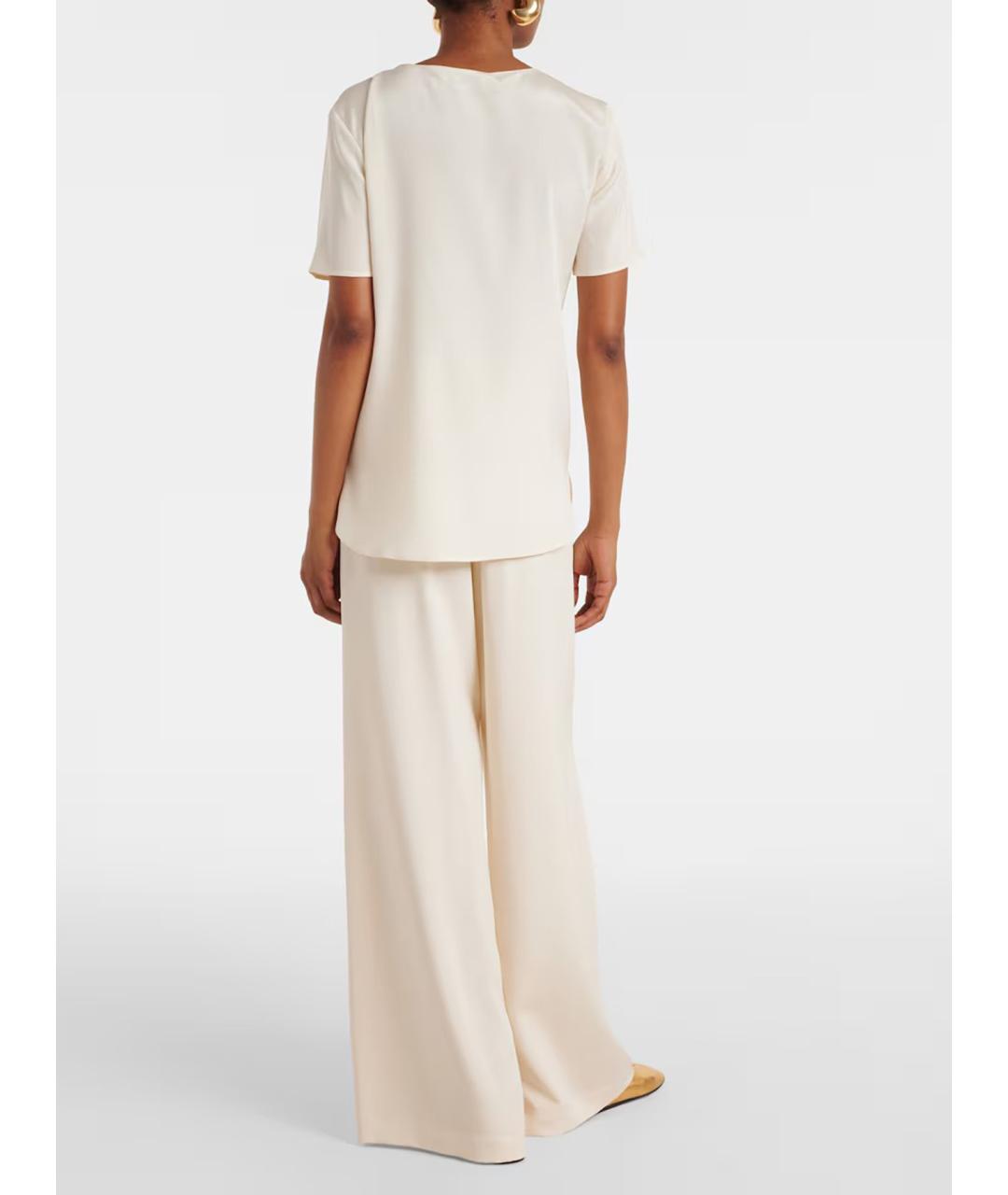 MAX MARA Белая шелковая футболка, фото 3