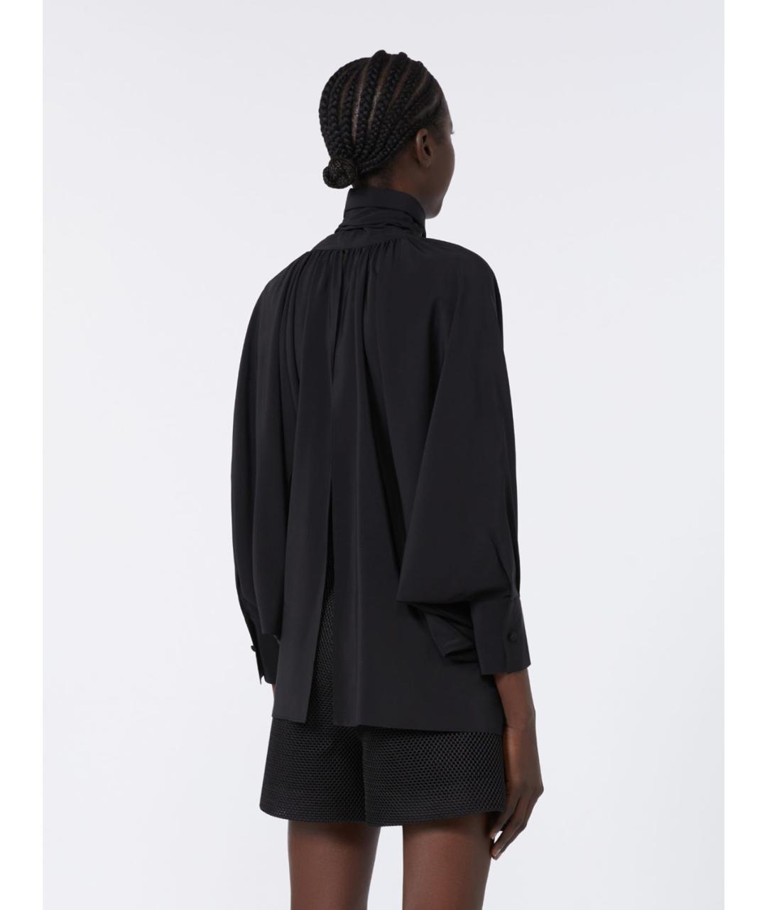 MAX MARA Черная шелковая блузы, фото 4