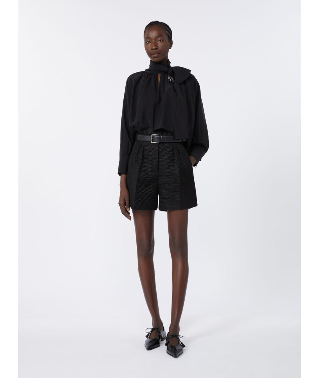 MAX MARA Черная шелковая блузы, фото 2