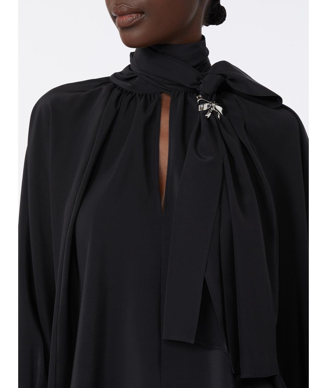 MAX MARA Черная шелковая блузы, фото 3