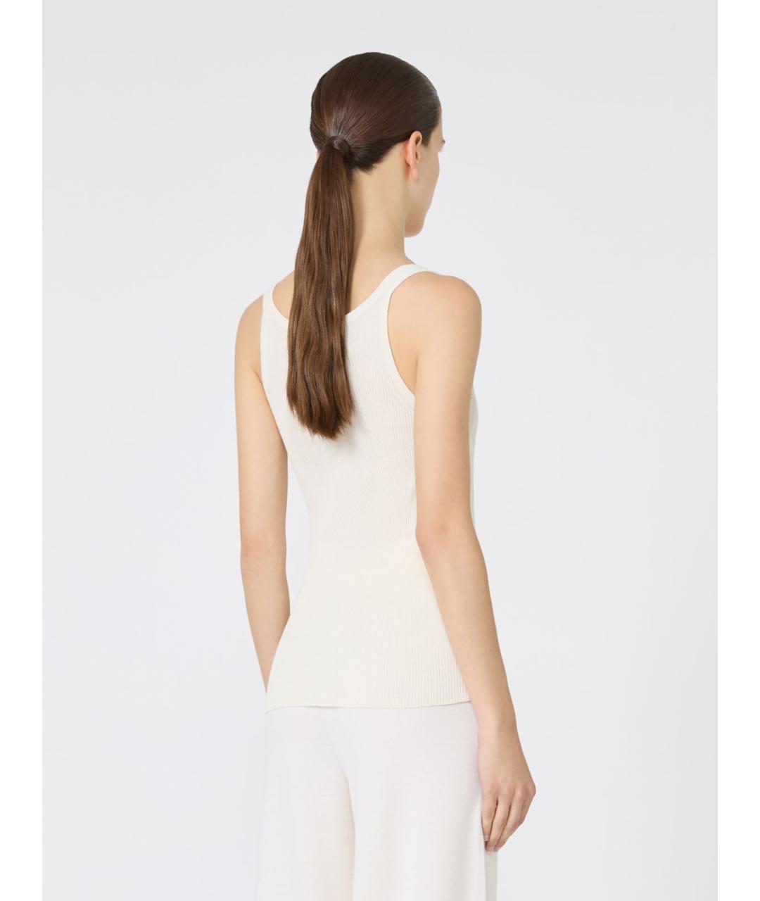 MAX MARA Белая хлопковая майка, фото 4
