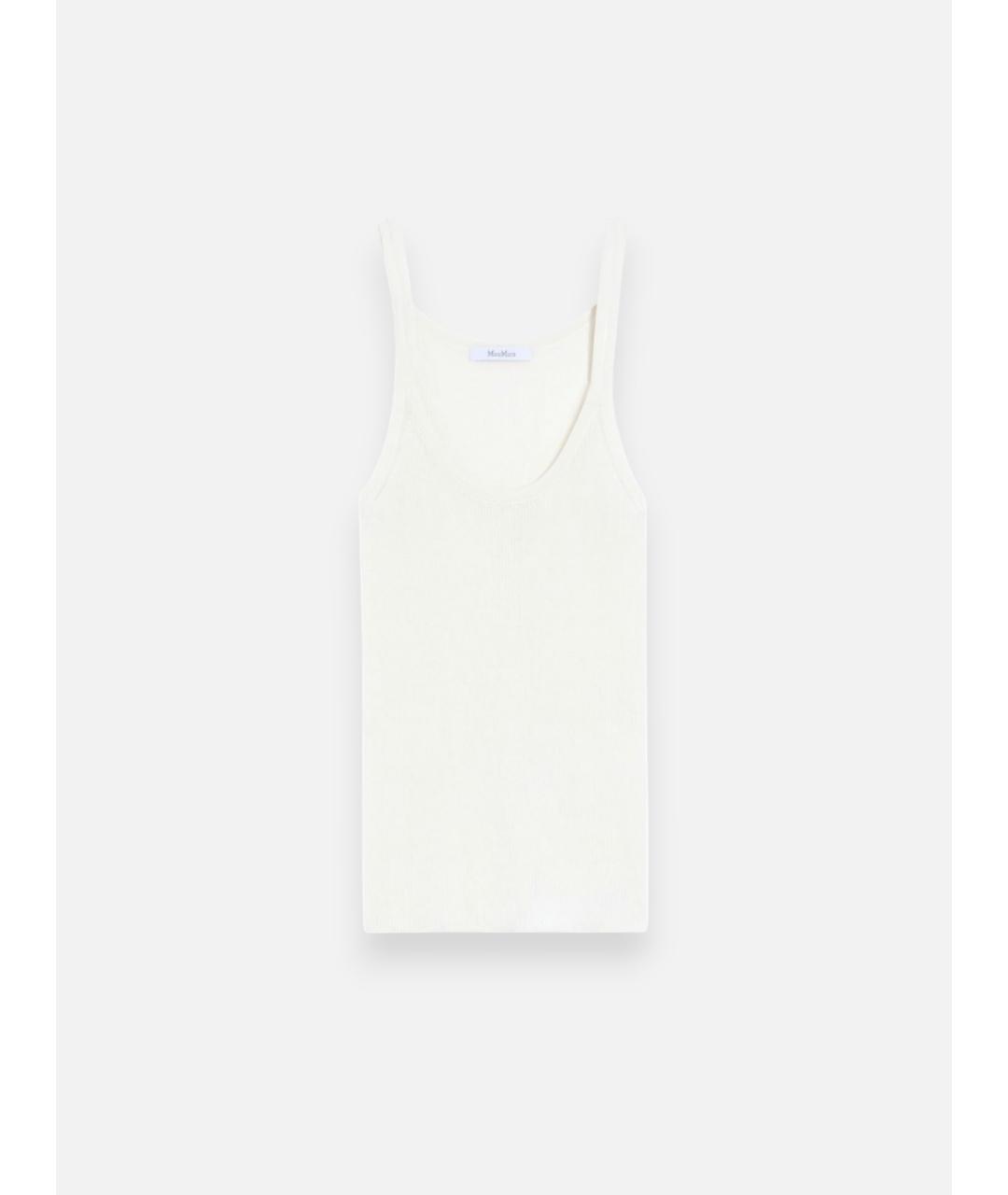 MAX MARA Белая хлопковая майка, фото 5